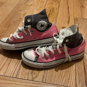 Pink and gray converse